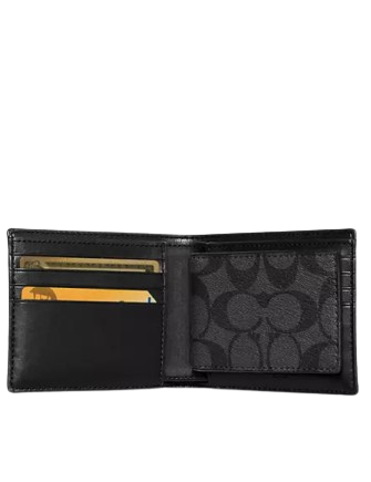 Coach 3 in 1 Wallet Charcoal Black