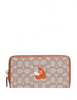 Coach Accordion Zip Wallet In Signature Jacquard With Fox Motif