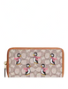 Coach Accordion Zip Wallet In Signature Textile Jacquard With Penguin Motif