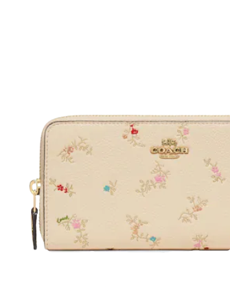 NWT Coach Accordion Zip Wallet With Antique Floral Print C7185