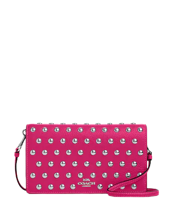 Coach foldover crossbody clutch with rivets hotsell