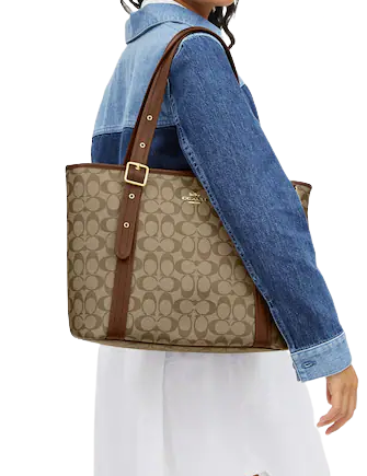 Coach Ashton Tote In Signature Canvas Brixton Baker