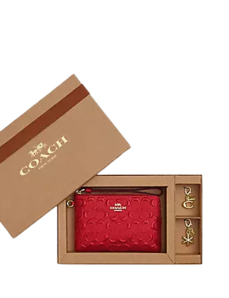 Coach Boxed Corner Zip Wristlet In Signature Leather | Brixton Baker Coach Boxed Corner Zip Wristlet In Signature Leather | Brixton Baker