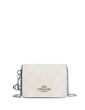 Boxed mini wallet on a chain coach Clearance