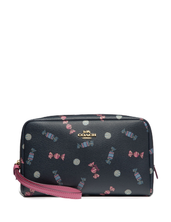 COACH キャンディ柄ポーチ F73147 ネイビー Coach-Boxy-Cosmetic-Case-With-
