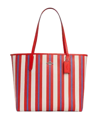 Coach City Tote Bag With Stripe Print Brixton Baker