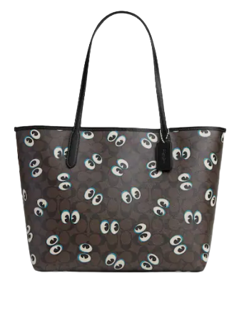 Coach City Tote In Signature Canvas With Halloween Eyes Brixton