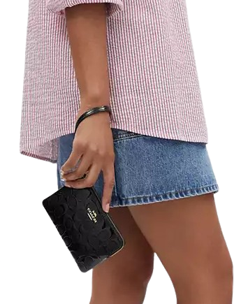 Coach Corner Zip In Signature Leather