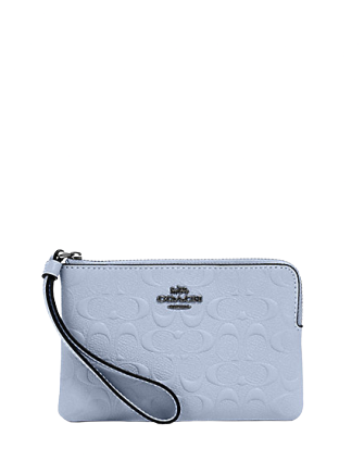 Light blue coach wristlet best sale
