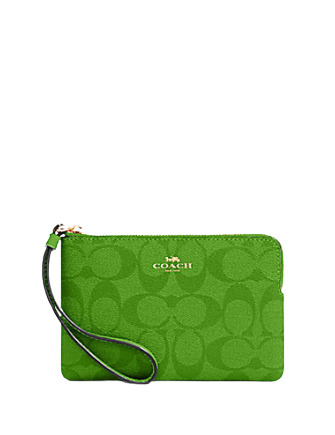 Lime green coach wallet sales