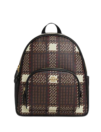 checkered print leather backpack Coach Court With Brushed Plaid Med-Lite 53% cotton Durable Storage Boxes | Standard Options:45