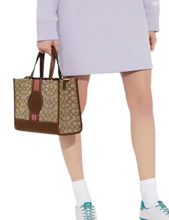 Dempsey carryall in signature jacquard with stripe sales and coach patch
