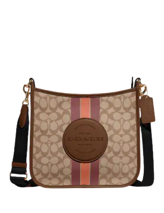 Coach Tan and Brown Signature Stripe Tote