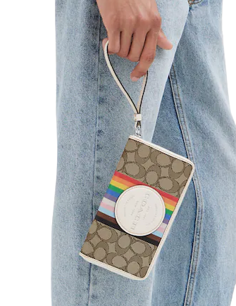 Coach Dempsey Large Phone Wallet In Signature Jacquard With