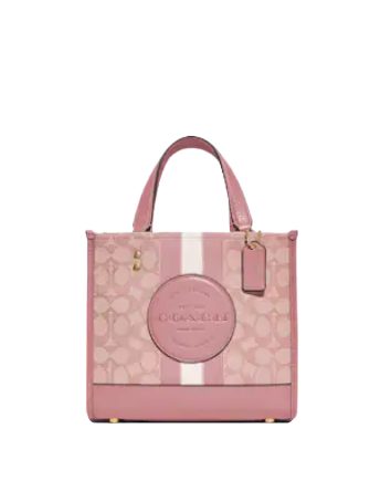 Coach Dempsey Tote 22 In Signature Jacquard With Stripe And Coach Coach Dempsey Tote 22 In Signature Jacquard With Stripe And Coach