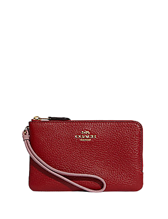Coach double hot sale corner zip wallet