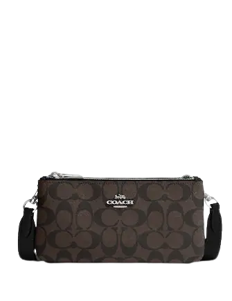 Coach Women s Signature Canvas Double Zip Crossbody