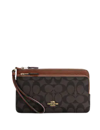 Coach double zip wallet in signature fabric 2025