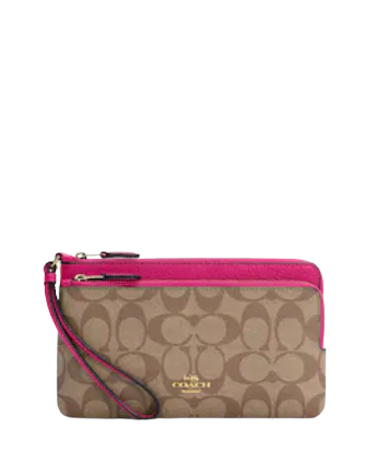 Coach Double Zip Wallet In Signature Canvas Brixton Baker