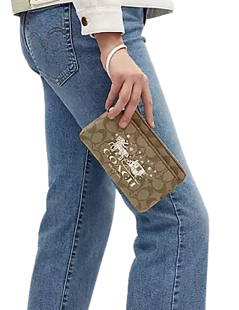 Coach double zip wallet wristlet hot sale
