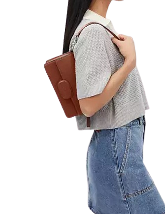 Coach Eliza Flap Crossbody With Leather Covered Closure Brixton