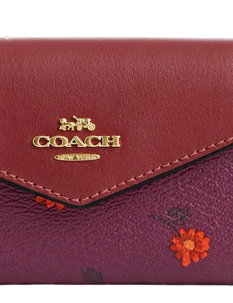 Coach Flap Card Case With Country Floral Print