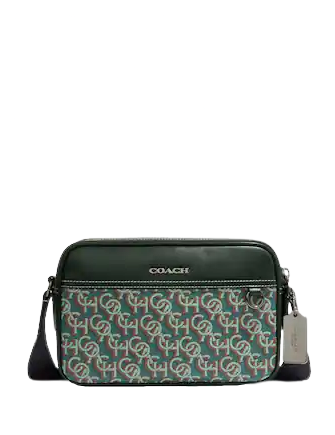 Coach Graham Crossbody with Signature Monogram Print in Green
