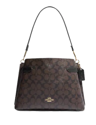 Coach Outlet Hanna Shoulder Bag in Signature Canvas Brown