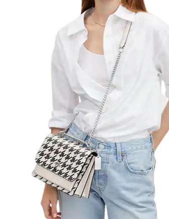 Coach Klare Crossbody With Houndstooth Print Brixton Baker
