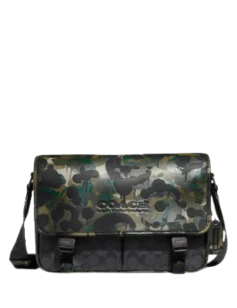 Coach League Messenger Bag in Signature Canvas with Camo Print
