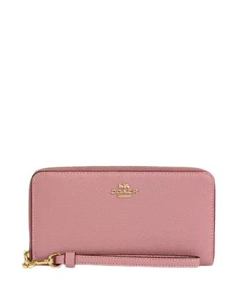 Coach accordion hotsell zip wallet pink