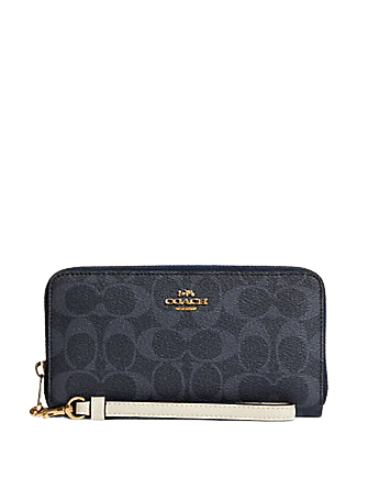 Coach Long Zip Around Wallet In Signature Canvas Brixton Baker