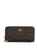 Coach Long Zip Around Wallet In Signature Canvas