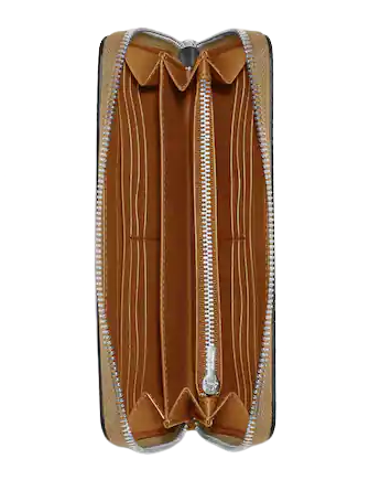 Coach Long Zip Around Wallet In Signature Canvas