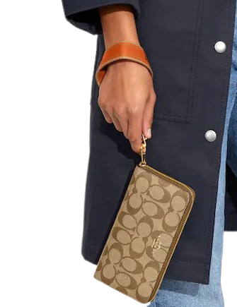 Coach Long Zip Around Wallet In Signature Canvas