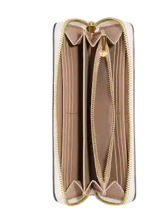 Coach Long Zip Around Wallet In Signature Canvas With Bee Print