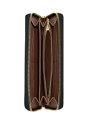 Coach Long Zip Around Wallet In Signature Canvas With Varsity