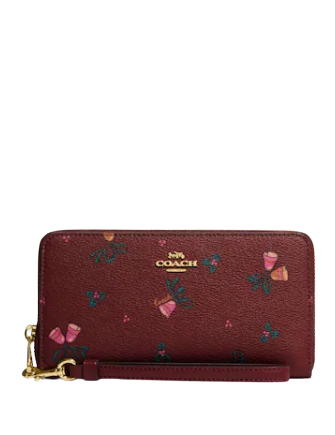 Coach, Bags, Coach Accordion Zip Wallet With Cherry Print