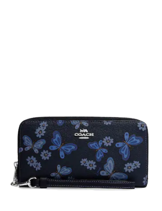 Coach Long Zip Around Wallet With Lovely Butterfly Print