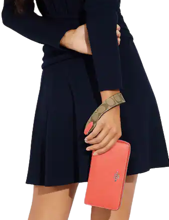 Coach Long Zip Around Wallet With Signature Canvas