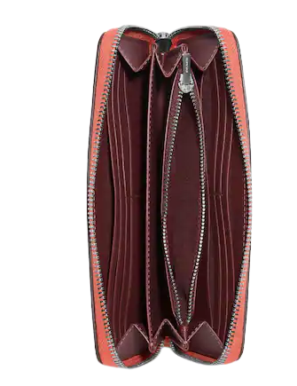 Coach Long Zip Around Wallet With Signature Canvas