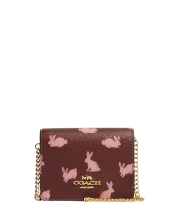Coach Mini Wallet On A Chain With Rabbit Print