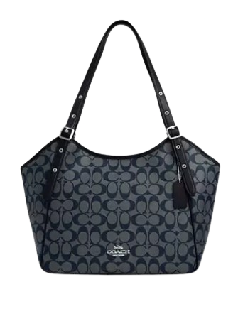 Large black coach bag deals