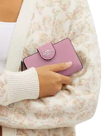 Coach medium corner zip wallet pink cheap
