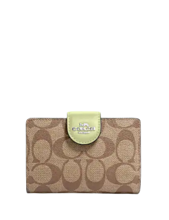 Coach Medium Corner Zip Wallet In Signature Canvas Brixton Baker