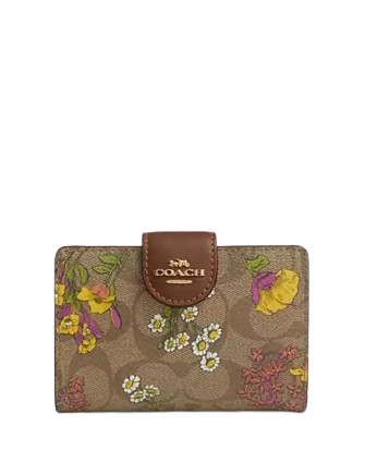 Coach Medium Corner Zip Wallet In Signature Canvas With Coach Medium Corner Zip Wallet In Signature Canvas With