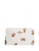 Coach Medium Corner Zip Wallet With Bear Snowflake Print
