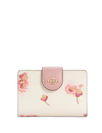 Coach Medium Corner Zip Wallet With Multi Floral Print