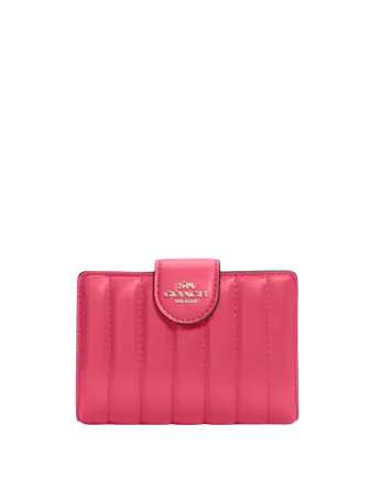 Coach Medium Corner Zip Wallet With Quilting