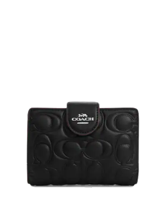 Coach Medium Corner Zip Wallet With Signature Brixton Baker